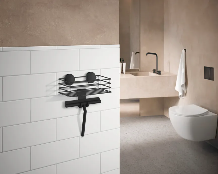 Duschabzieher m. Haken schwarz detail