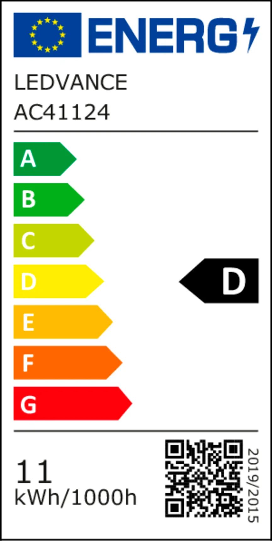 E27/11W LED Birne 3er Pack energielabel