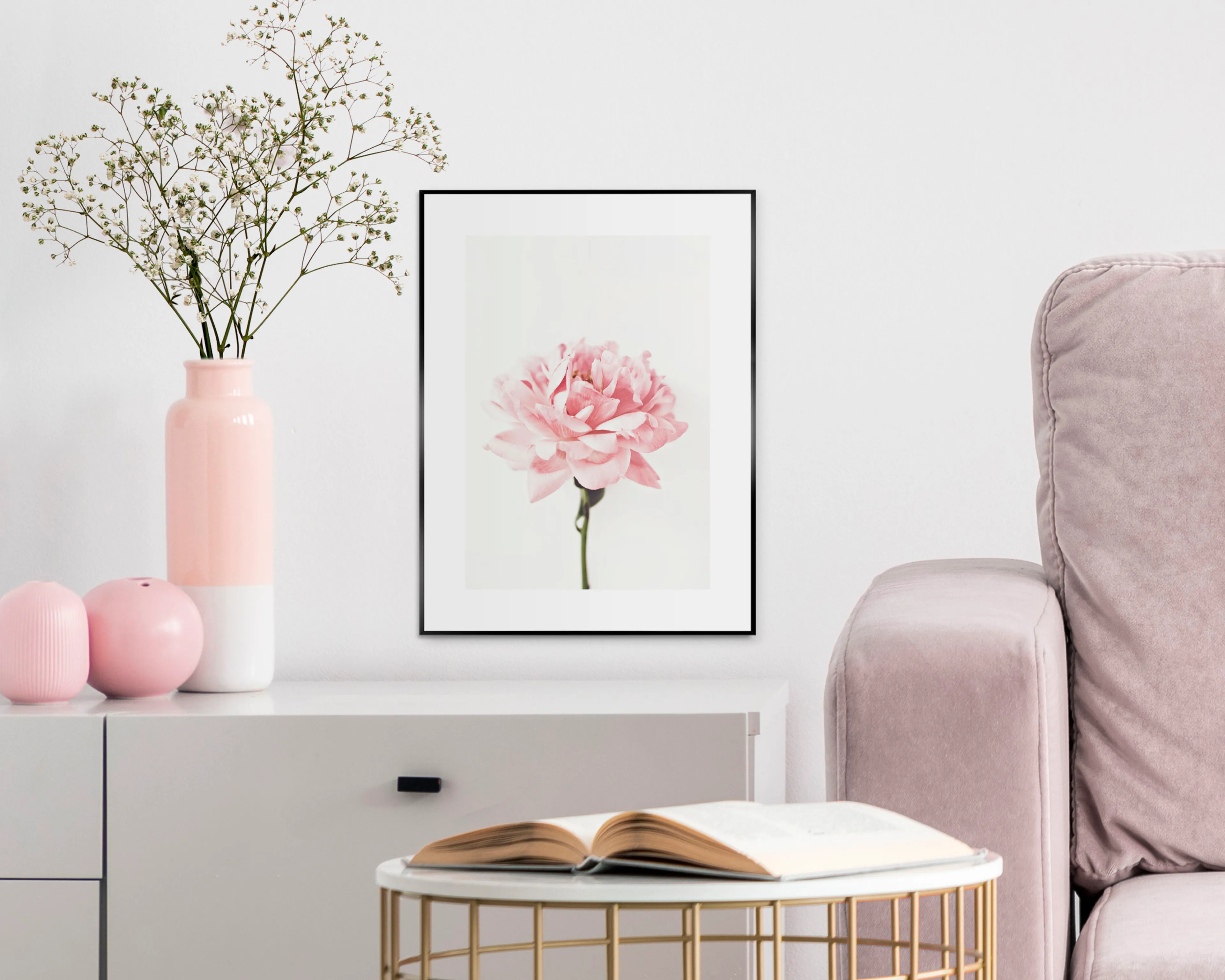 Wandbild 30 x 40 cm Pink Rose 
