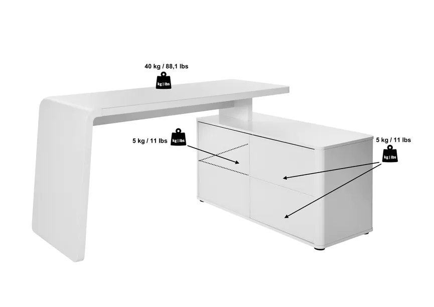 Eckschreibtisch detail