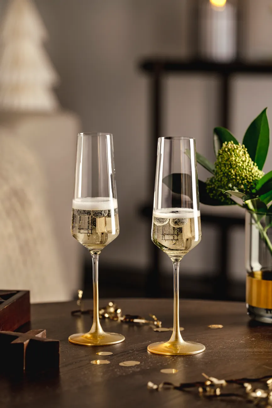 Sektglas 2er-Set gold milieu