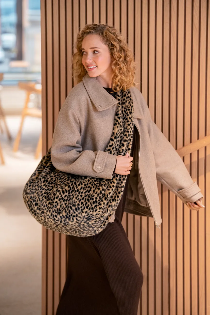 Moonbag "leo fake fur" milieu