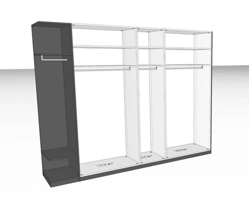 Drehtürenschrank 6-trg. detail
