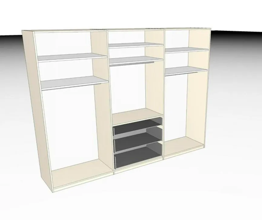 Drehtürenschrank 6-trg. detail