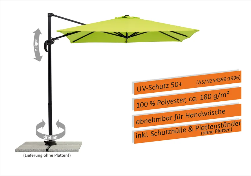 Junior Ampelschirm quadratisch detail