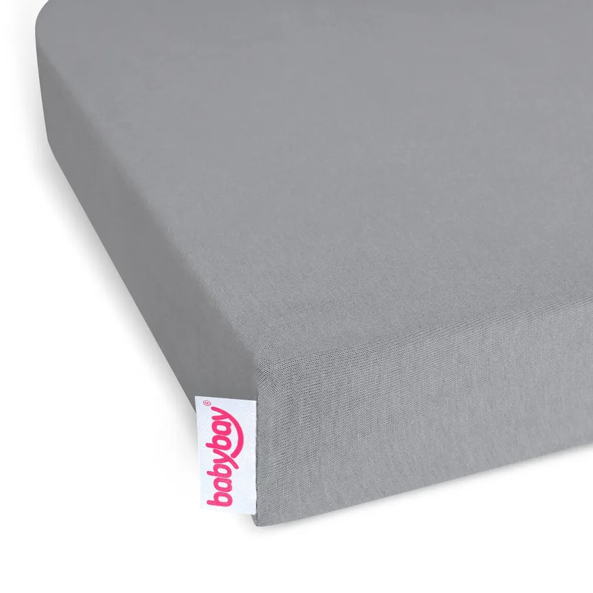 Jersey-Spannbetttuch grau detail