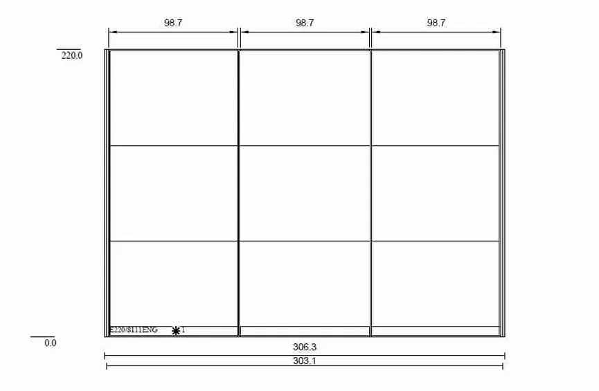 Schwebetürenschrank 3-trg. detail