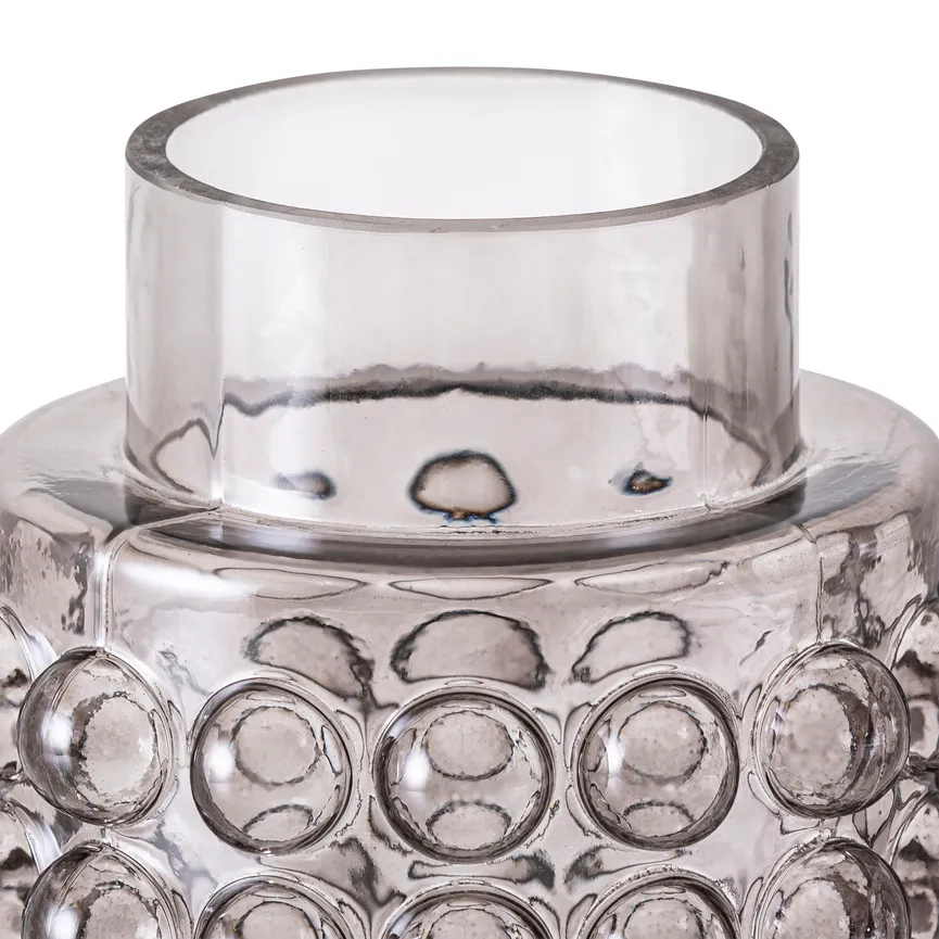 Vase "Blasen" transparent grau detail
