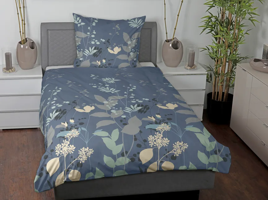 Satin-Bettw. Floral 135x200 milieu