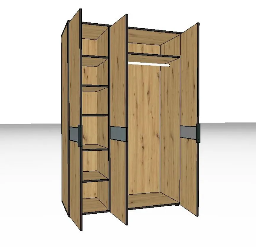 Kleiderschrank 3-trg. detail
