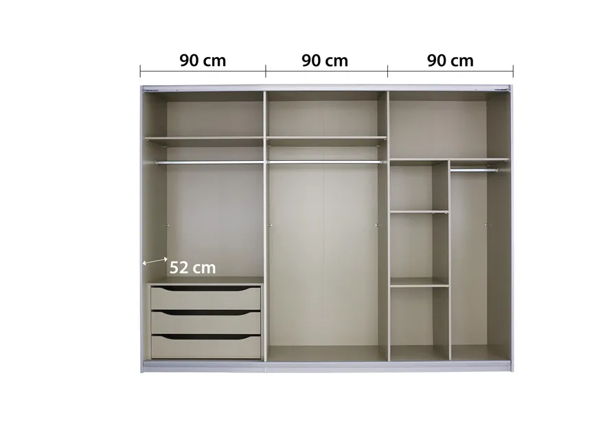 Schwebetürenschrank 2-trg. detail