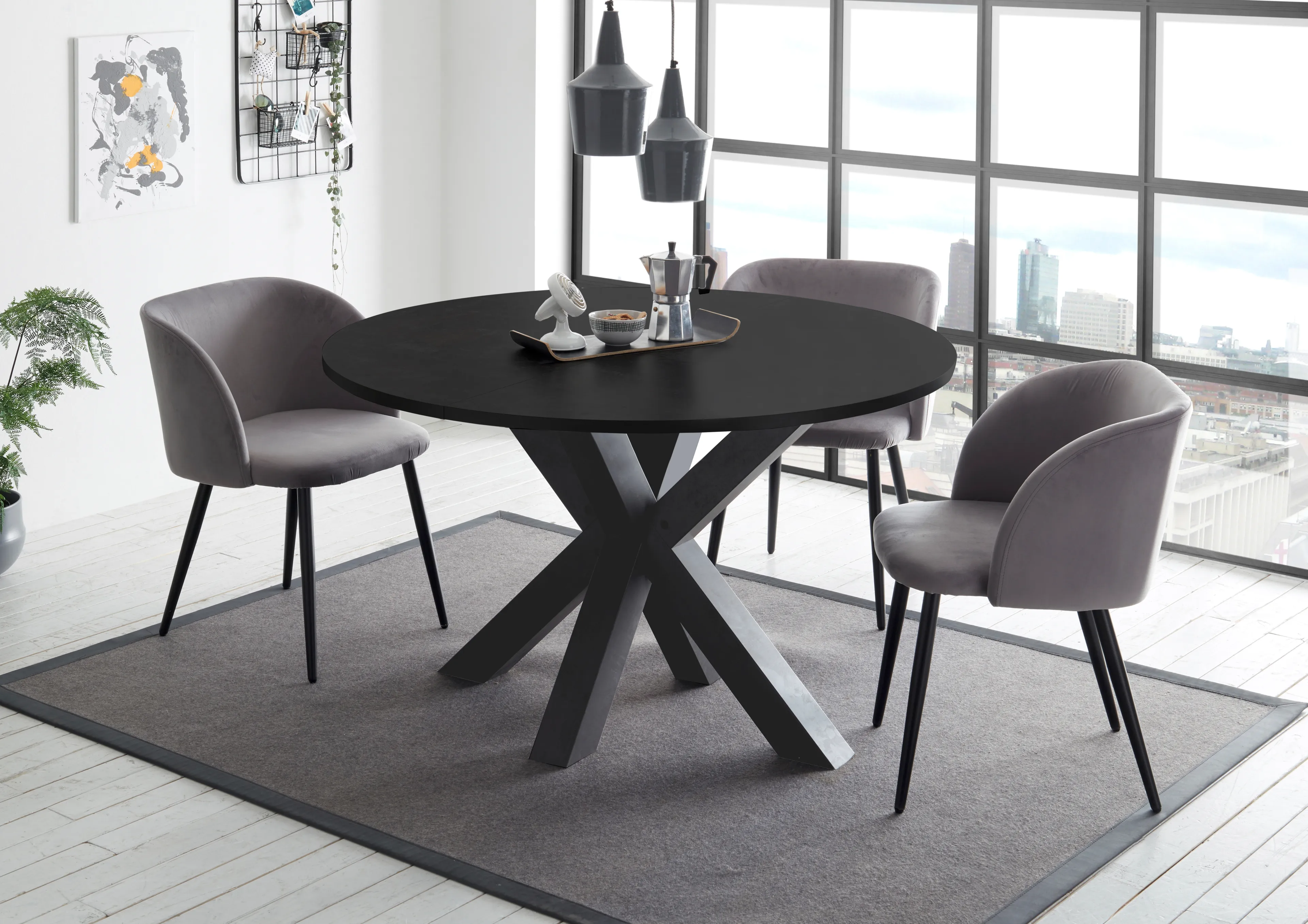 Esstisch mit Auszug Big System Ø 110/150 cm