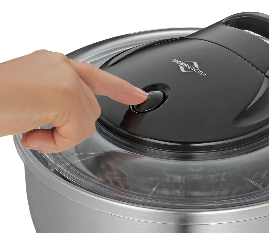 Salatschleuder TURBO Edelstahl detail