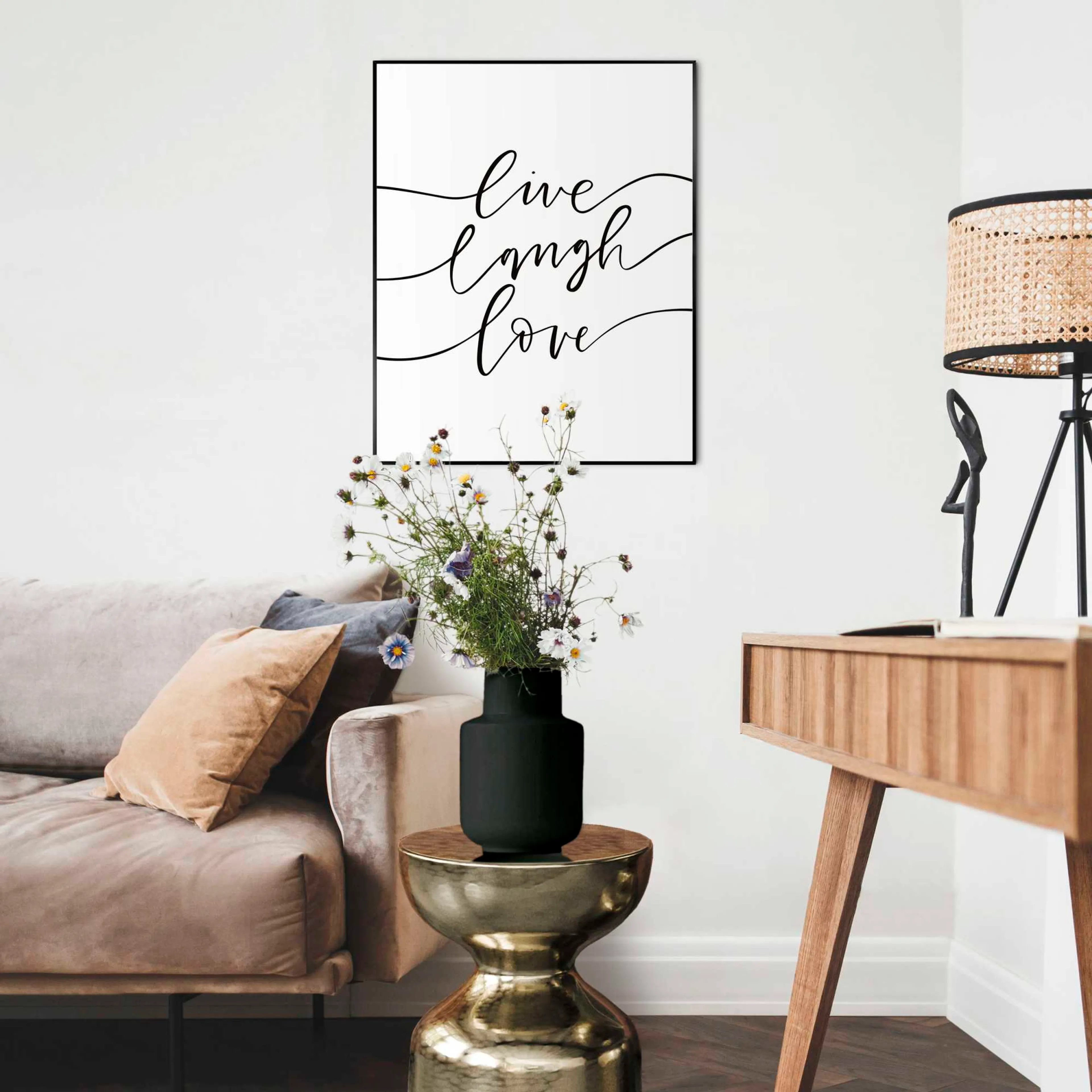 Wandbild 40 x 50 cm Live Laugh Love