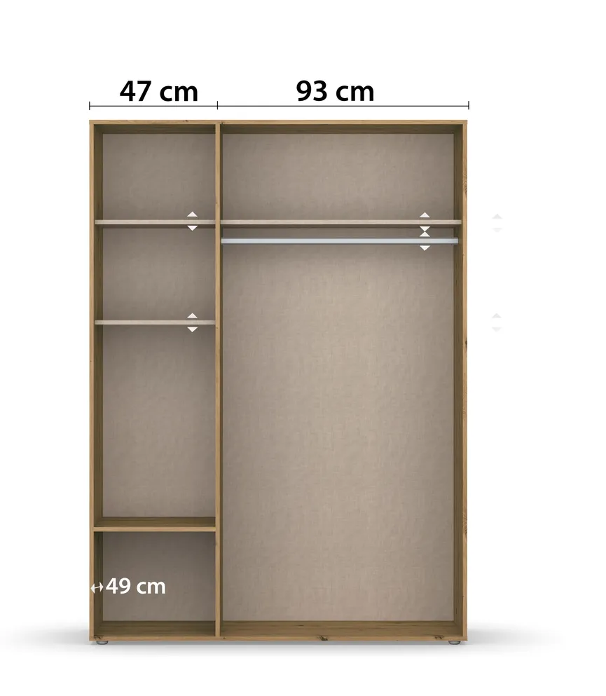Drehtürenschrank 3-trg. detail
