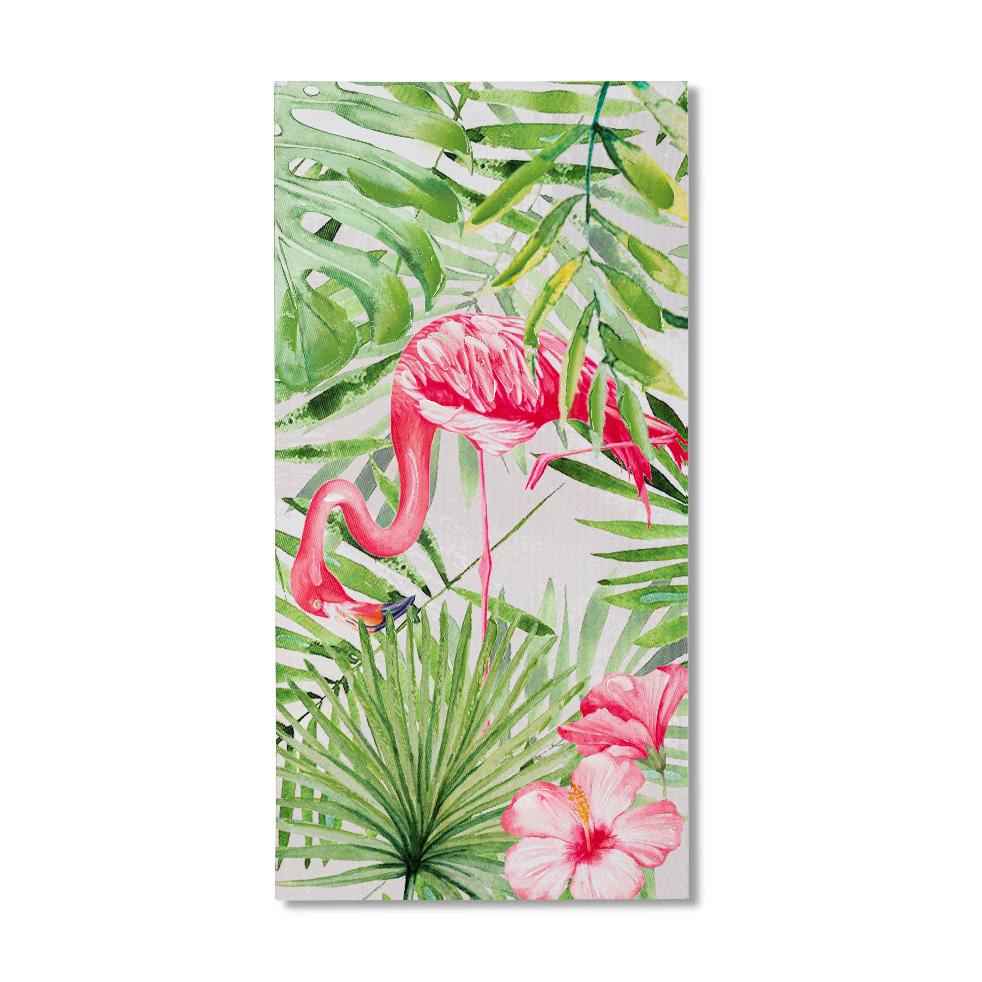 Wandbild 40 x 80 cm Flamingo gebückt