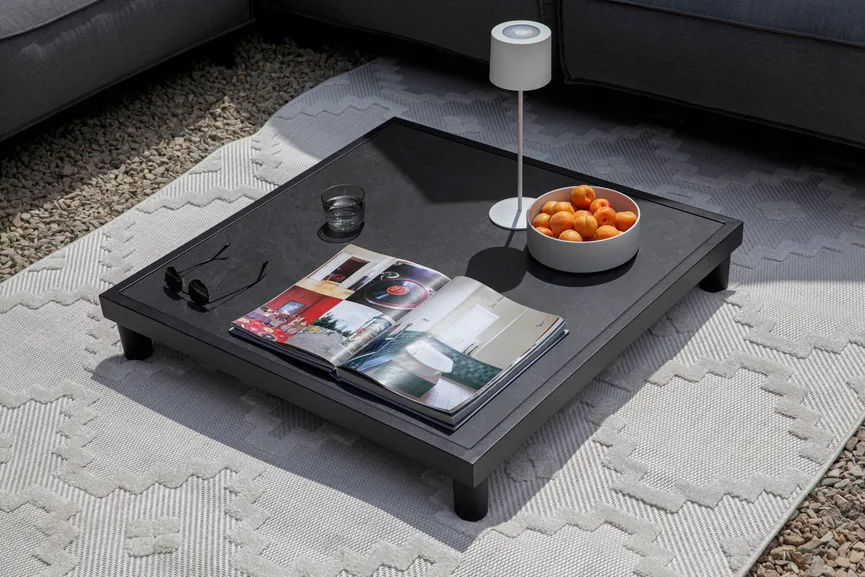 ** Keramik Tisch 85x85 midgrey milieu