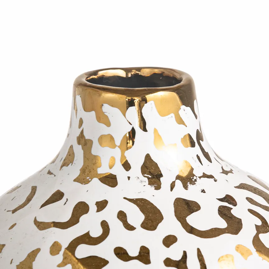 Vase gold weiß detail