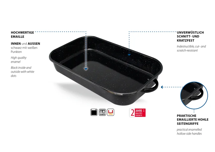 Brat-u.Auflaufform emailliert detail