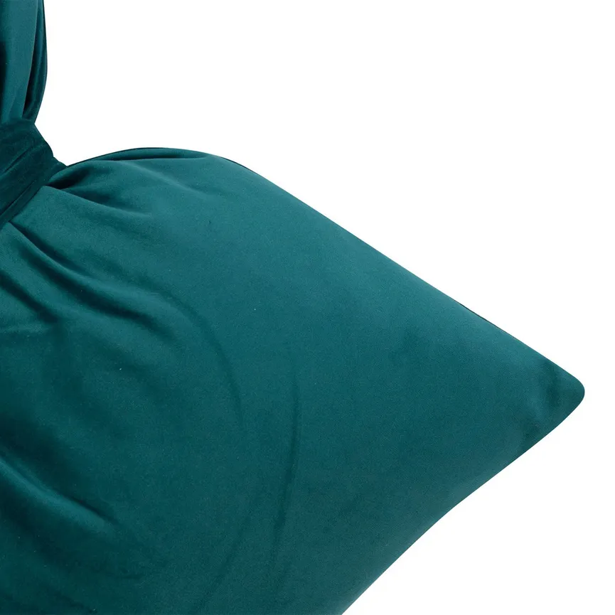 Kissen gefüllt Samt petrol detail