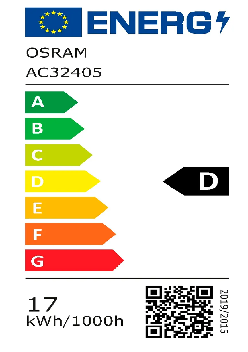 E27/17W LED Birne energielabel