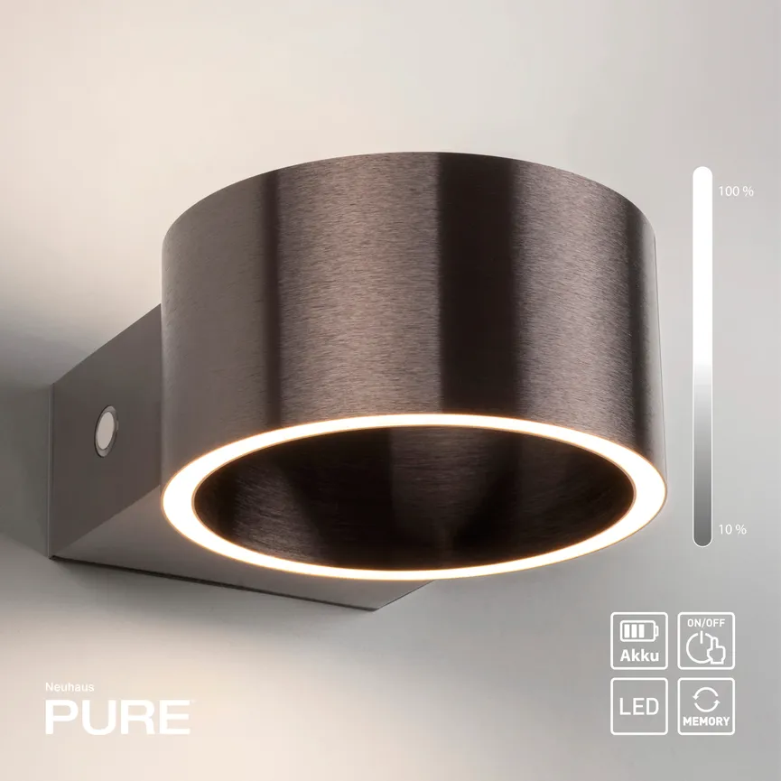 Akku-Wandleuchte "PURE-Clipse" detail