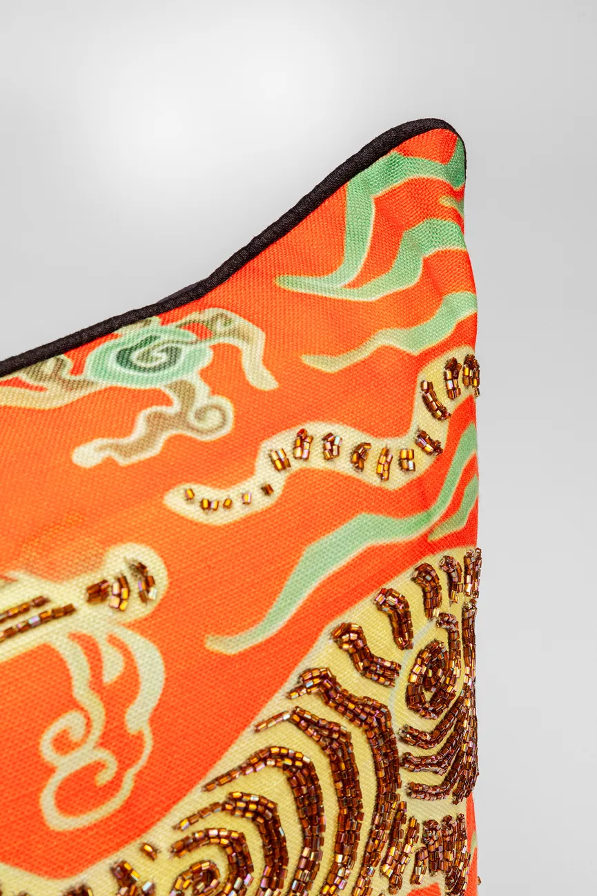 Kissen "Tiger Love" rot detail