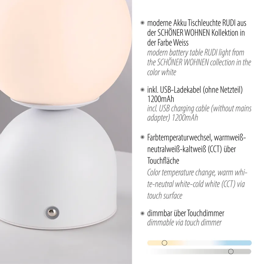 Akku-Tischleuchte "RUDI" detail