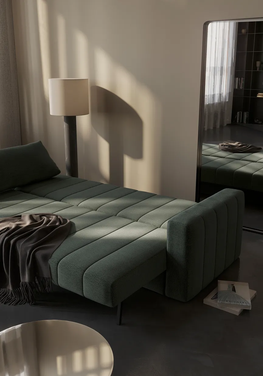Schlafsofa mit Armlehnen detail