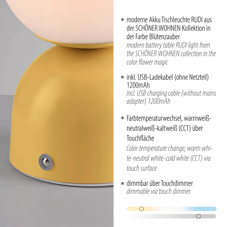 Akku-Tischleuchte "RUDI" detail