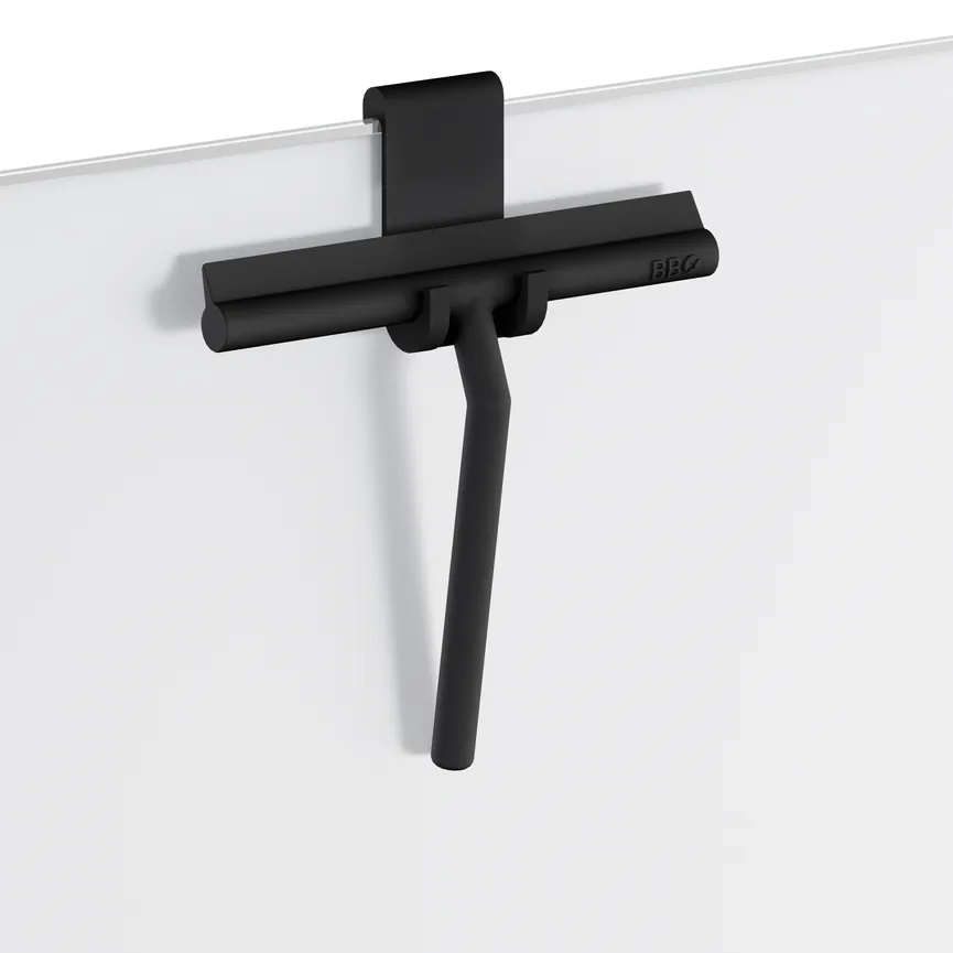 Duschabzieher m. Haken schwarz detail