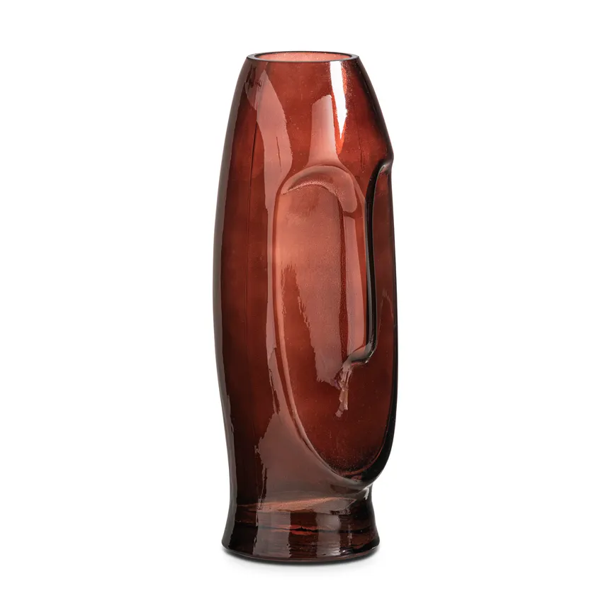 Vase "Gesicht" braun detail