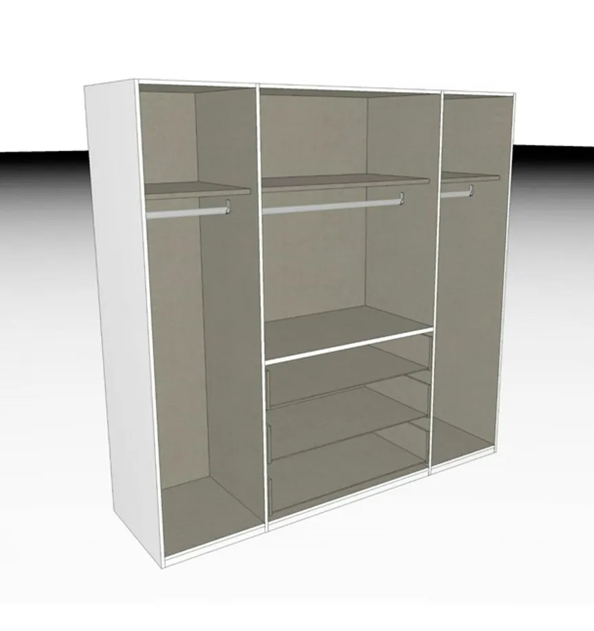 Drehtürenschrank 4-trg. detail