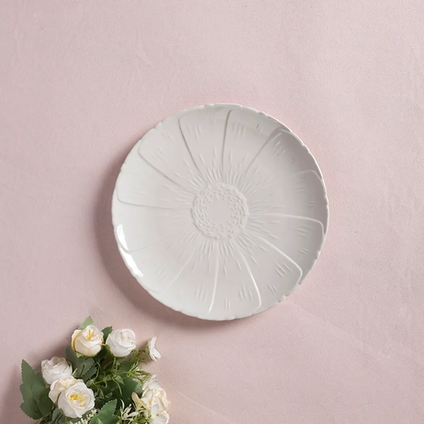 Frühstücksteller "Flower" weiß milieu