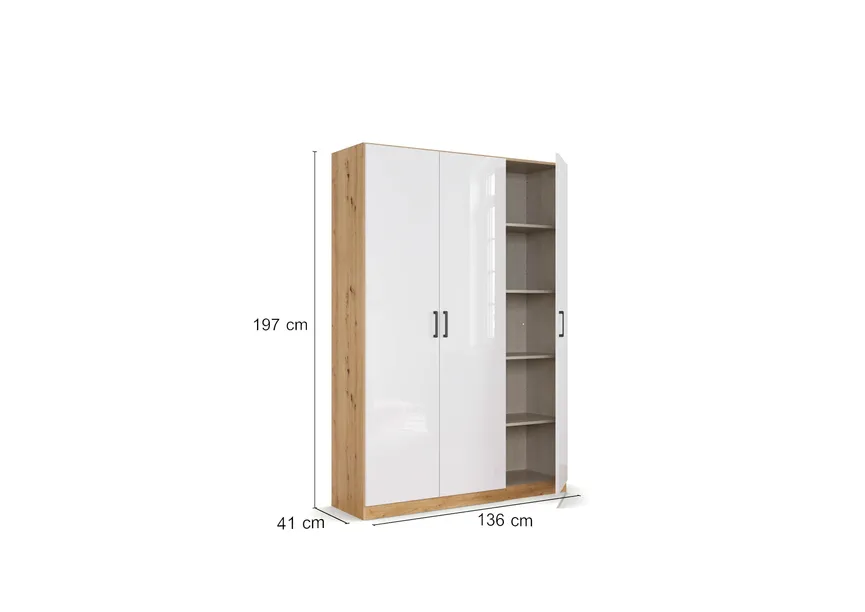 Schrank 3T/H197/Hochglanz detail