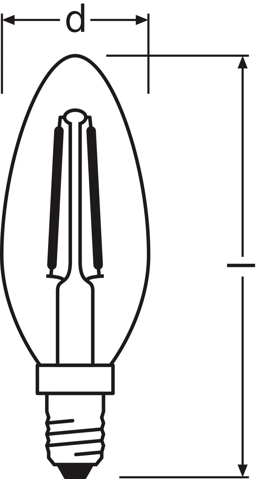E14/2,5W LED Kerze detail
