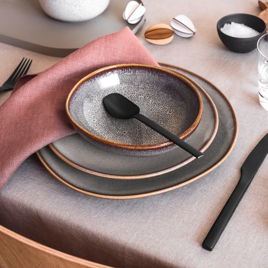 Speiseteller "Lave" beige milieu