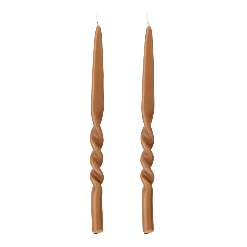 Kerze "Twist" 2er-Set braun hauptaufnahme