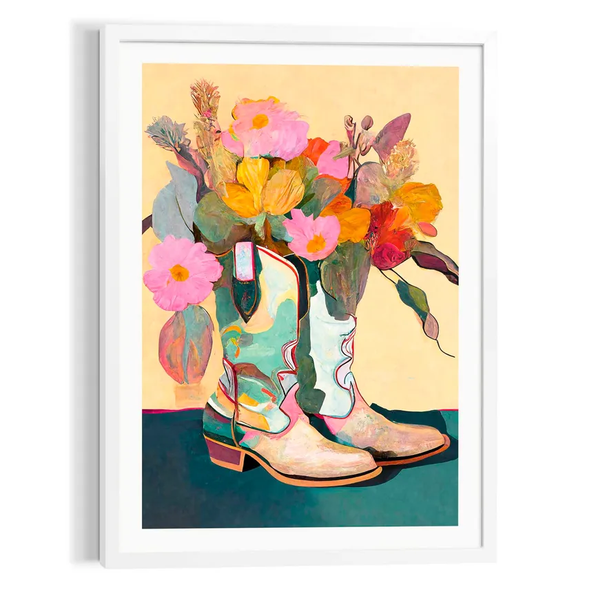 Bild gerahmt "Flower Boots" hauptaufnahme