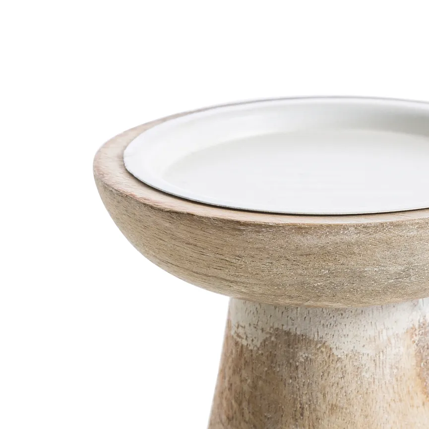 Kerzenhalter weiß-natur detail