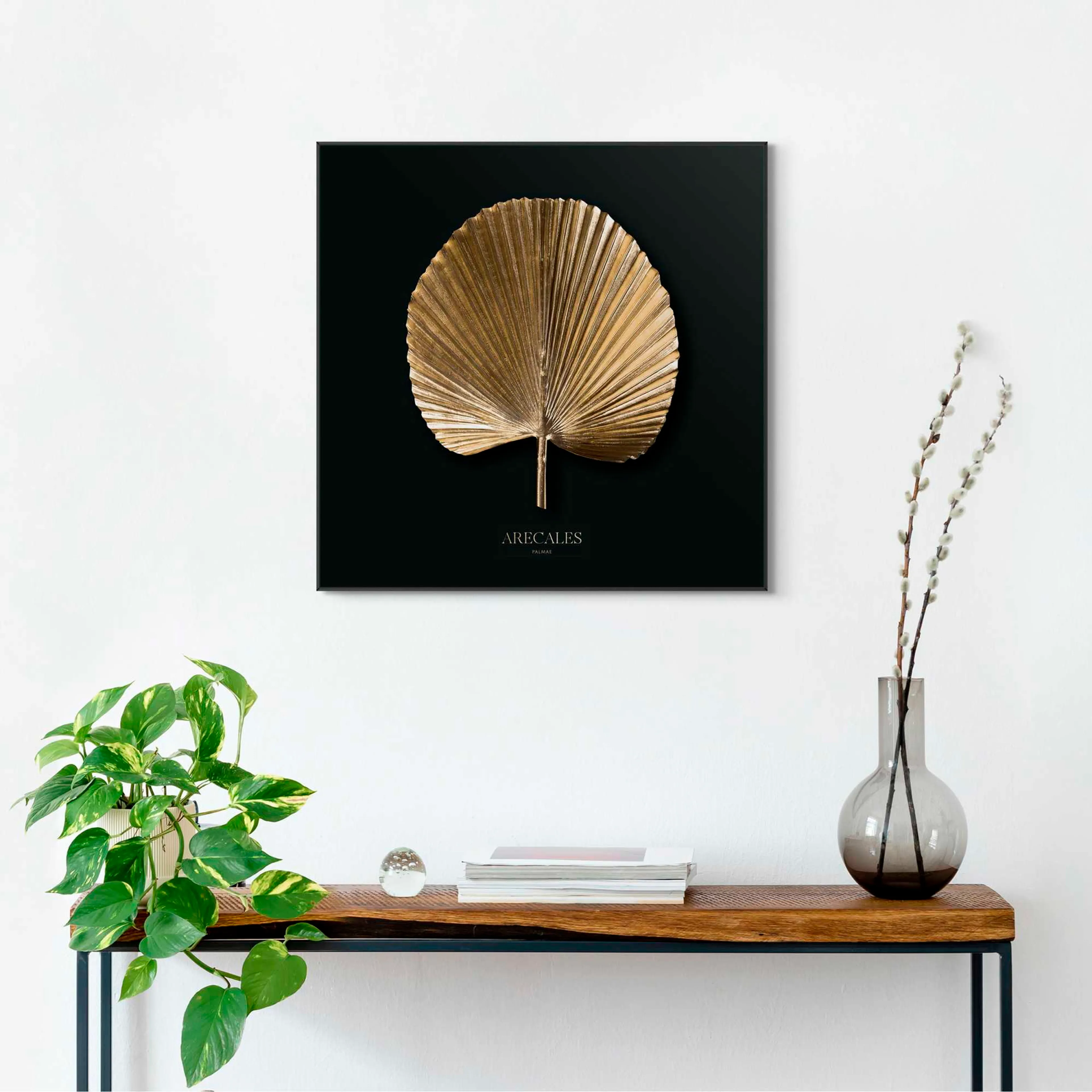 Wandbild 50 x 50 cm Areca Gold