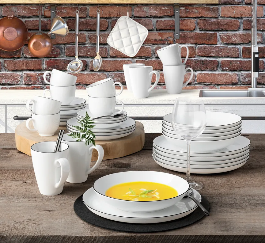 Frühstücksteller "Lido" weiß milieu