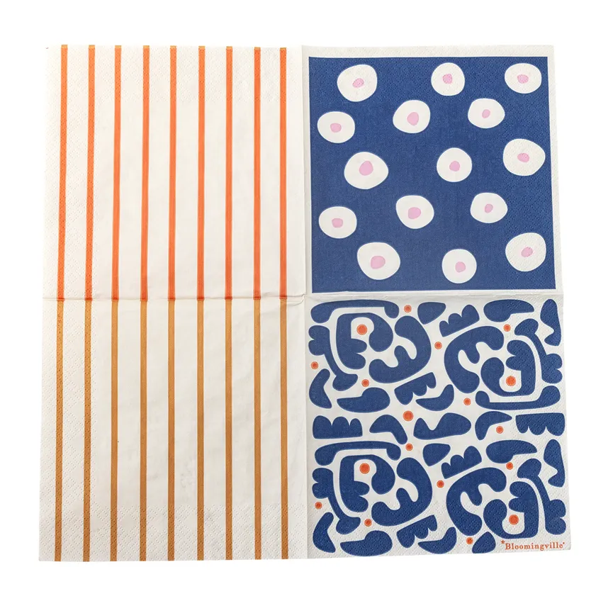 Serviette "Eviaya" blau detail