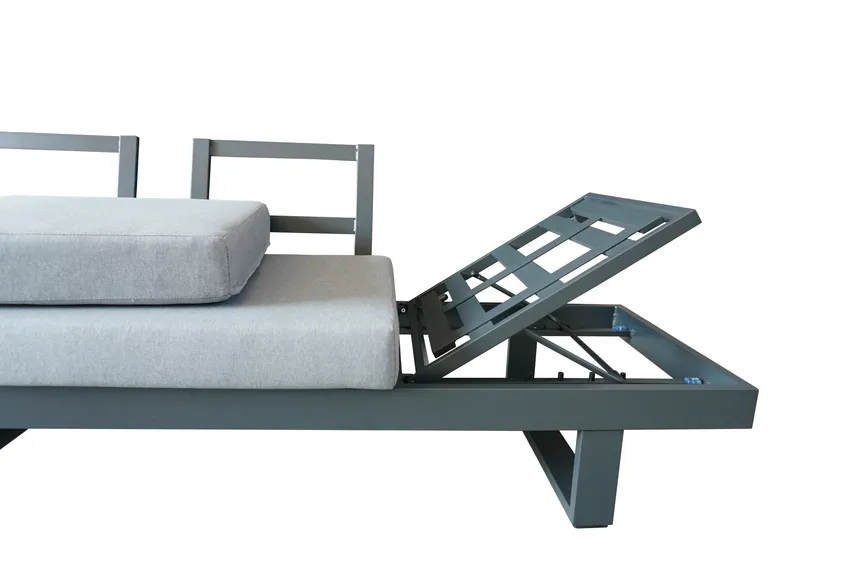 Sofaliege Anthrazit Aluminium funktion