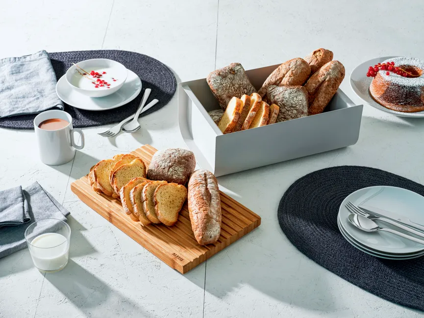 Brotkasten "Mattina" grau milieu