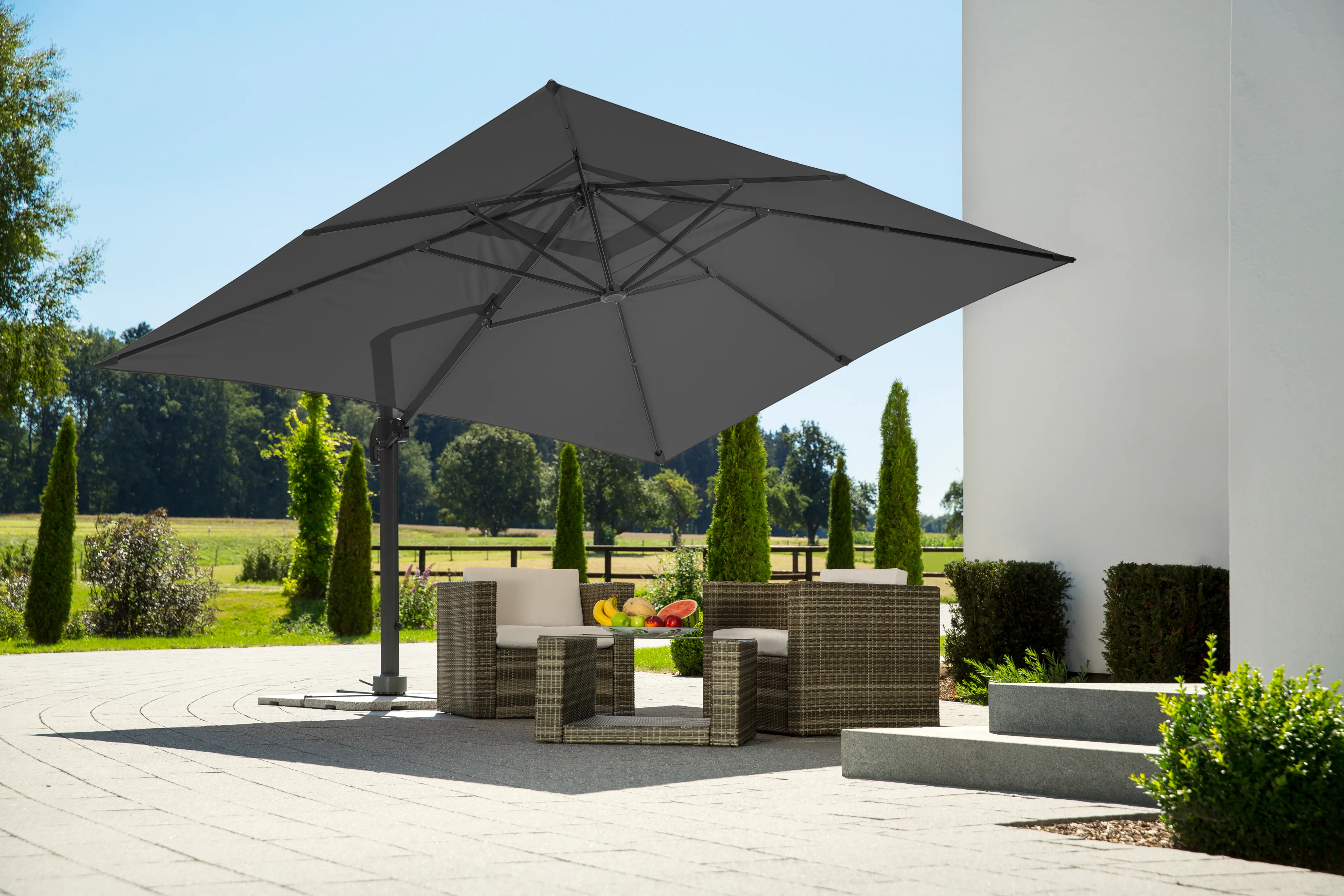Pendelschirm Rhodos Twist 25 300 x 400 cm