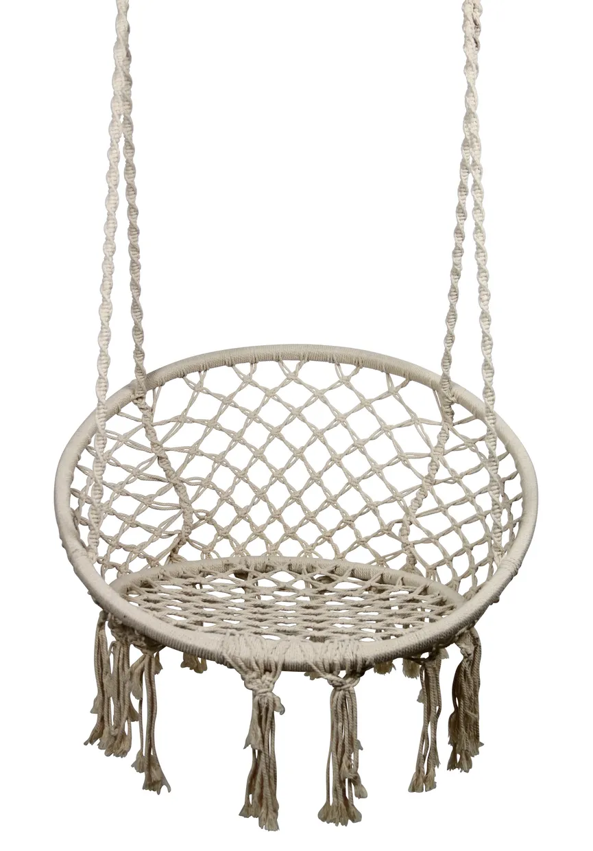 Hängesessel "Makramee" creme hauptaufnahme