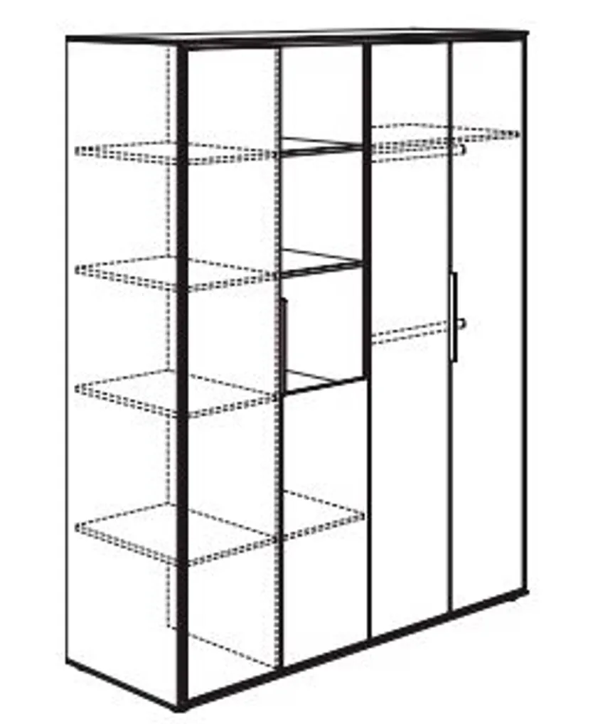 Kleiderschrank 4-trg. detail