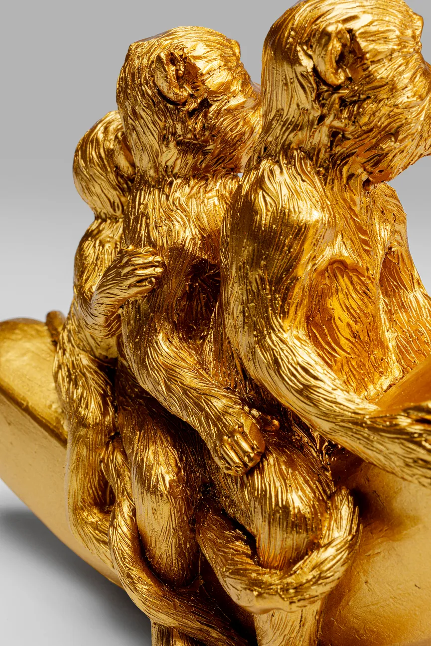 Figur "Banana Ride" Affen gold detail