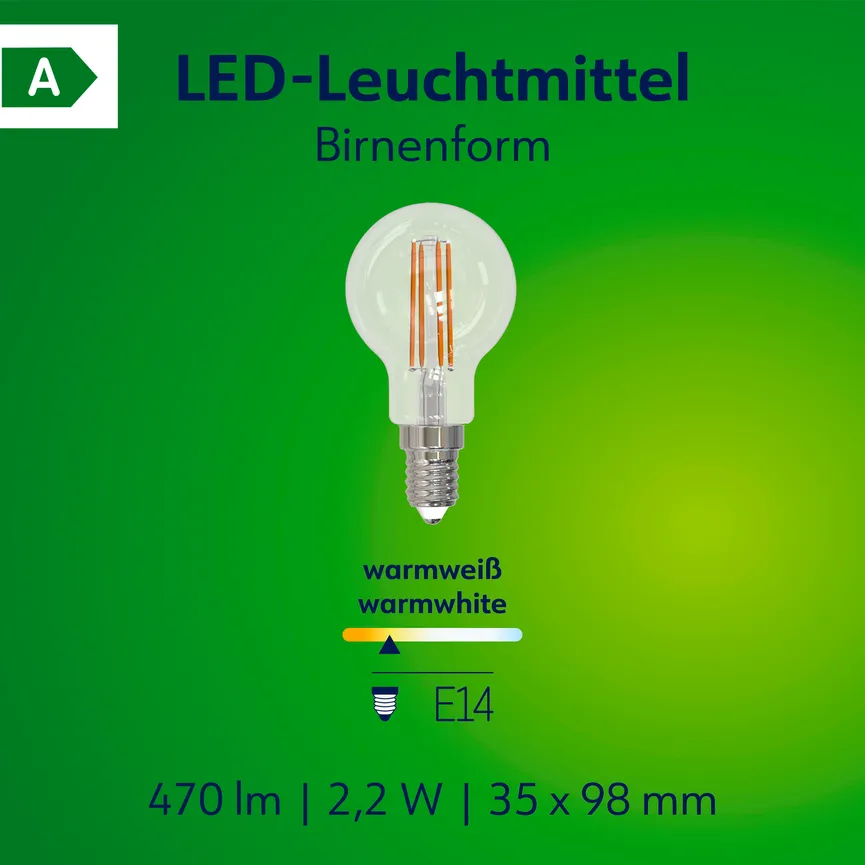 E14/2,2W LED Tropfen Retro detail